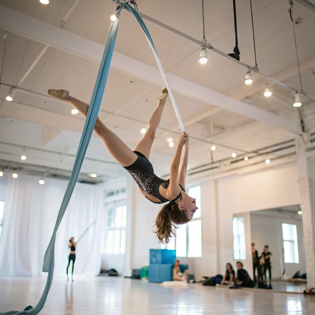 Aerial gymnastics performance